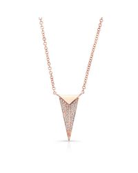 Anne Sisteron - Pink 14kt Rose Gold Diamond Long Triangle Necklace - Lyst