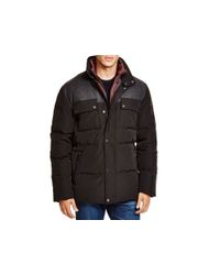 Cole Haan | Black Stand Collar Down Jacket | Lyst
