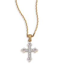 John Hardy | Metallic Classic Chain Diamond & 18k Yellow Gold Small Cross Pendant Necklace | Lyst