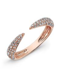 Anne Sisteron | 14kt Rose Gold Diamond Horn Pinkie Ring | Lyst