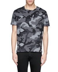 Valentino - Gray Camouflage Print T-shirt for Men - Lyst
