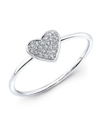 Anne Sisteron - Metallic 14kt White Gold Diamond Heart Ring - Lyst