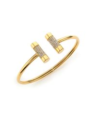 Michael Kors | Metallic City Barrel Pavé Cuff Bracelet | Lyst