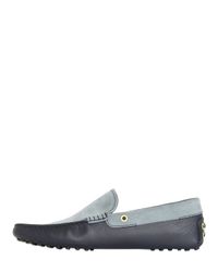 Tod's | Blue Gomma Gommino Suede & Leather Loafers for Men | Lyst
