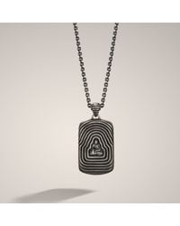 John Hardy | Metallic Medium Octagon Buddha with Black Oxidation Tag Pendant On Round Link Chain for Men | Lyst