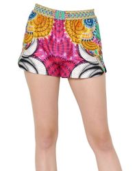 Manish Arora | Pink Printed Peached Cotton Shorts | Lyst