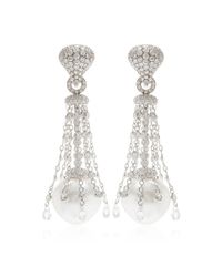 Gioia | Metallic South Sea Pearls And Briolette Diamonds Drop Earrings | Lyst