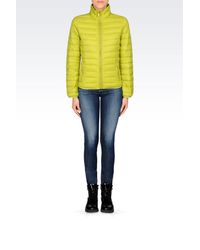 Armani Jeans | Yellow Down Coat | Lyst