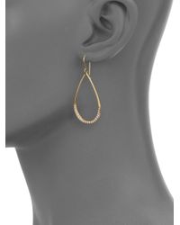 Ippolita | Metallic Stardust Diamond & 18K Yellow Gold Elliptical Teardrop Earrings | Lyst