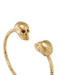 Alexander McQueen | Metallic Twin Crystal Skull Faceted Cuff | Lyst