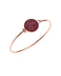 Michael Kors | Metallic Brilliance Rose Pavé Disc Bangle Bracelet | Lyst
