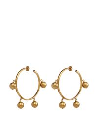 Ela Stone | Metallic 'gilda' Sphere Charm Hoop Earrings | Lyst