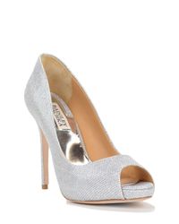Badgley Mischka | Ponderosa Metallic Peep-Toe Pumps | Lyst