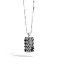 John Hardy | Classic Chain Large Dog Tag With Black Finishing Pendant | Lyst