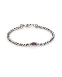 John Hardy | Metallic Classic Chain Amethyst & Sterling Silver Slim Station Bracelet | Lyst
