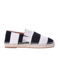 Chloé - Black Striped Suede Espadrilles - Lyst