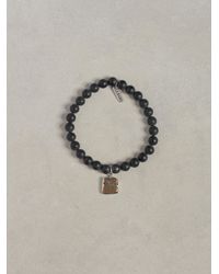 John Varvatos | Black Onyx Bead Coin Bracelet for Men | Lyst