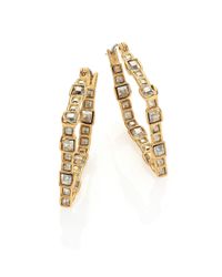 Alexis Bittar | Metallic Miss Havisham Mosaic Crystal Geometric Hoop Earrings/1.4 | Lyst