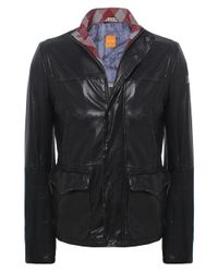 BOSS Orange Black Jerian Leather Jacket for men