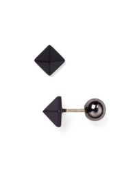 Marc By Marc Jacobs | Black Circle & Pyramid Front-back Earrings | Lyst
