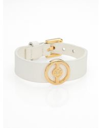 Tory Burch | Metallic Deco Leather Logo Bracelet | Lyst