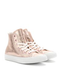 Lyst - Converse Chuck Taylor All Star Hi Glam Leather Hightops in Metallic
