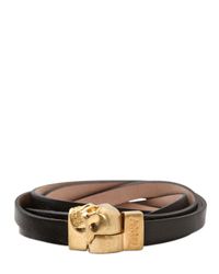 Alexander McQueen | Black Skull Multi Rows Leather Bracelet | Lyst