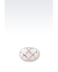 Emporio Armani | Metallic Ring In Steel And Resin | Lyst