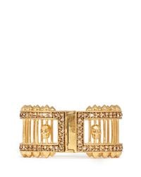 Alexander McQueen | Metallic Stud And Bar Embellished Skull Bangle | Lyst