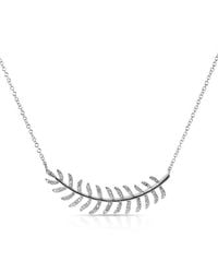 Anne Sisteron - Metallic 14kt White Gold Diamond Crescent Palm Necklace - Lyst