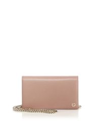 Gucci | Beige Betty Leather Chain Wallet | Lyst