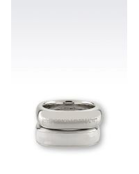 Emporio Armani | Metallic Ring In Steel And Acetate | Lyst