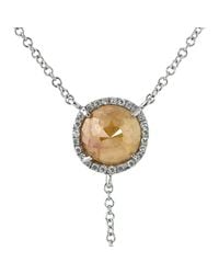 Anne Sisteron - 14kt White Gold Raw Diamond Flirt Lariat Necklace - Lyst