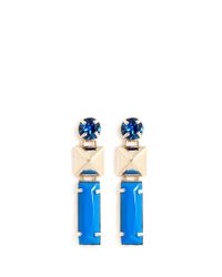 Valentino | Blue Stud Strass Earrings | Lyst