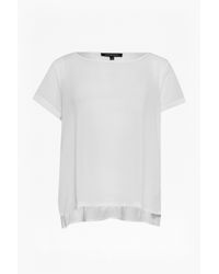 French Connection | White Polly Plains Frill Back Top | Lyst