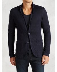 John Varvatos | Blue Patch Pocket Sweater Blazer for Men | Lyst