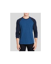 VINCE | Green Slub Raglan Long Sleeve Baseball Tee for Men | Lyst