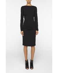 Nicole Miller | Black Jersey Long Sleeve Dress | Lyst