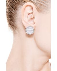 Kimberly Mcdonald | One Of A Kind Round Blue Lace Agate and Diamond Stud Earrings | Lyst
