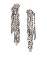 Oscar de la Renta | Metallic Crystal Tassel Double-sided Clip-on Drop Earrings | Lyst