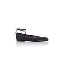 Paco Rabanne Black Leather Boxing Flats