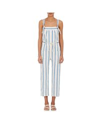 Warm Blue July Striped Cotton