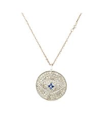 Feathered Soul Metallic Evil Eye Pendant Necklace