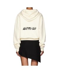Off-White c/o Virgil Abloh White Cartoon-graphic Cotton Crop Hoodie