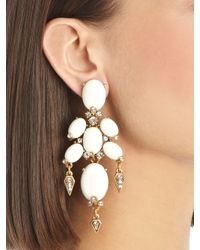 Oscar de la Renta | Metallic Oval Cabochon Earrings | Lyst