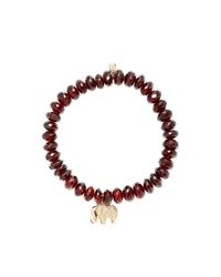 Sydney Evan | Red Diamond Elephant Charm Beaded Bracelet | Lyst