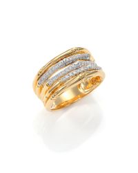 John Hardy | Metallic Bamboo Diamond & 18k Yellow Gold Five-row Ring | Lyst