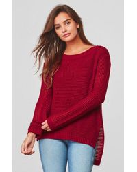 Jack BB Dakota - Red Dunning Waffle Stitched Sweater - Lyst