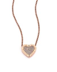 Michael Kors | Metallic Clear Open Logo Pendant Necklace | Lyst
