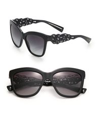 Dolce & Gabbana | Black Filigree Arm 55mm Square Sunglasses | Lyst